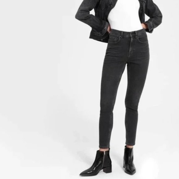 Everlane High Rise Skinny Ankle Black Jeans, Size 26 - Picture 1 of 13